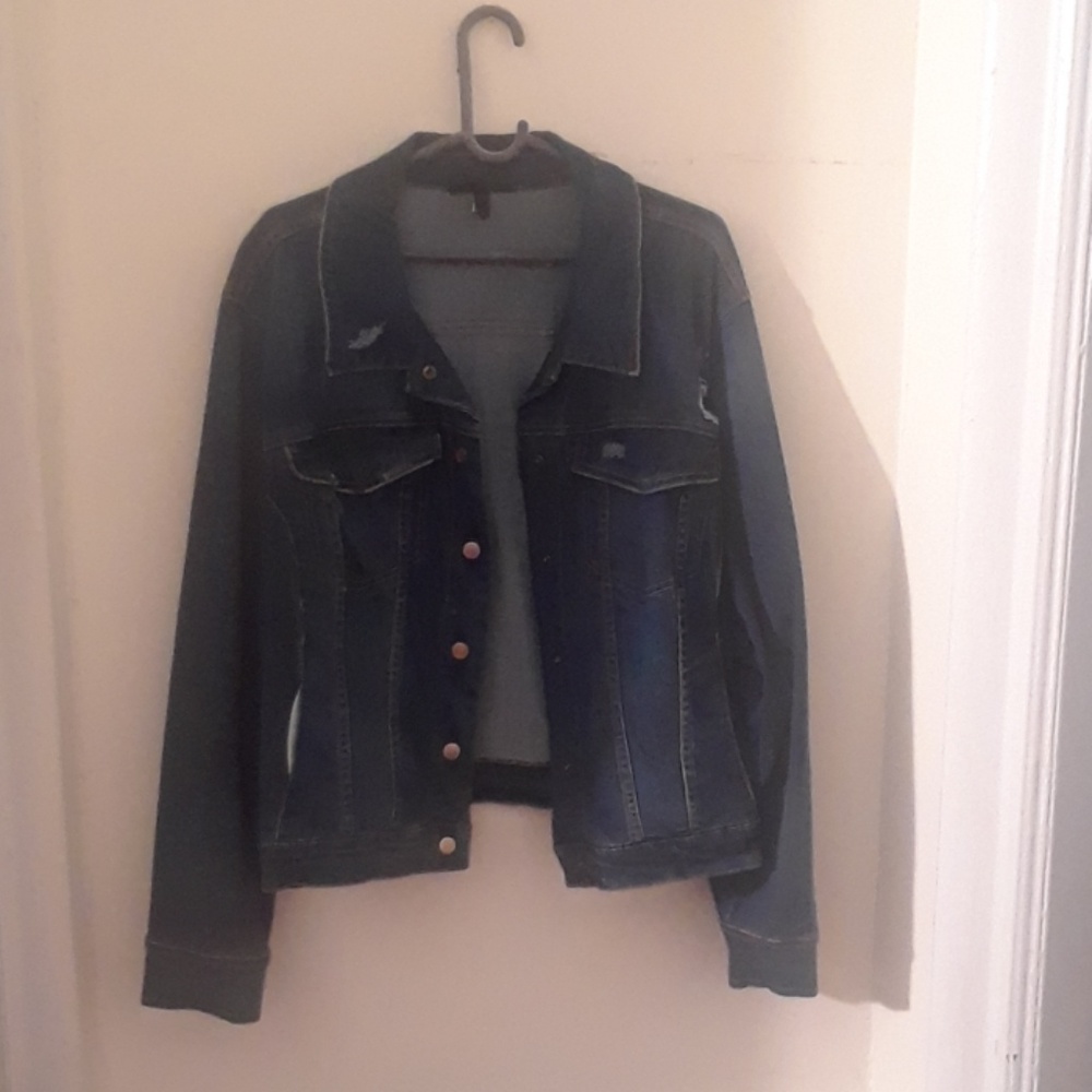 Lane Bryant denim jacket trendy.